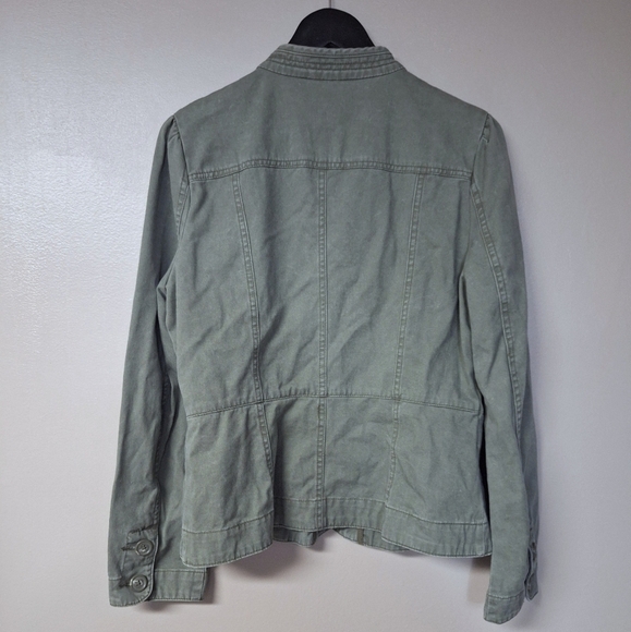 St. John's Bay 4 Pockets Utility Cargo Jacket 100% Cotton Green Medium - Picture 8 of 11